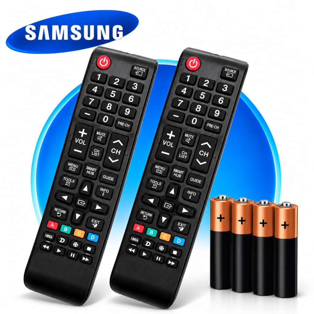 Controle Remoto Para Tv Samsung Smart 4k Lcd Hd Oled Com Pilhas Tecla Smart Hub Futebol Universal Compatível