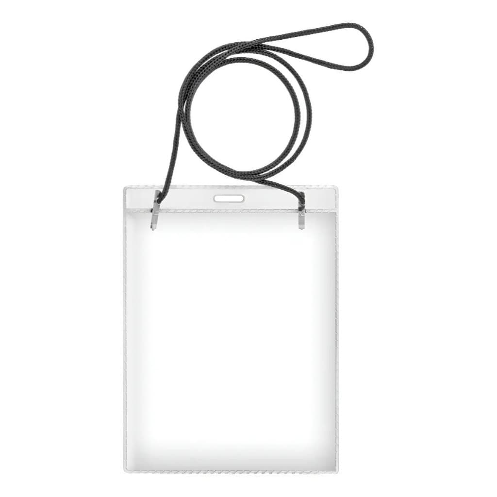Porta Crachá Vertical Pvc Deo Plasticos Com Cordão 13x10,8cm Transparente