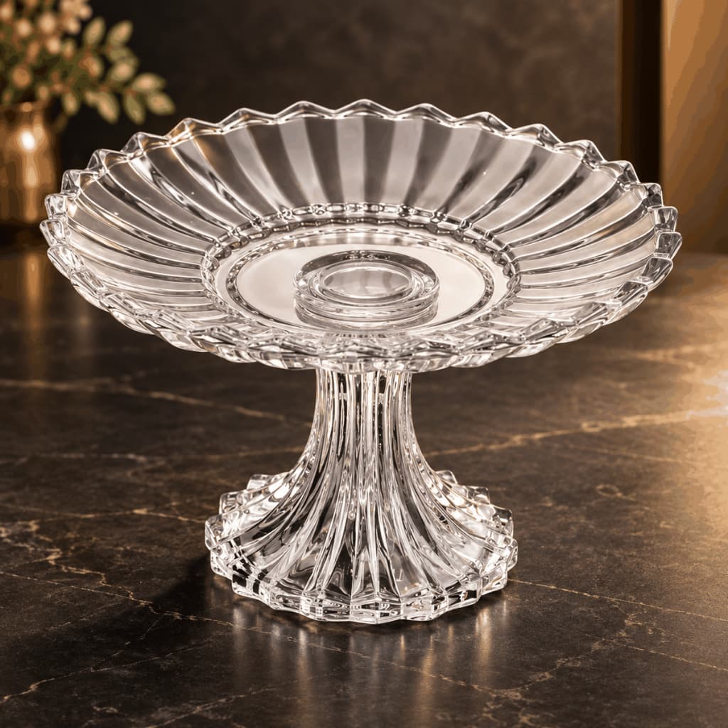 Prato Para Doce Com Pé Wolff Geneva 16cm X 10cm Cristal