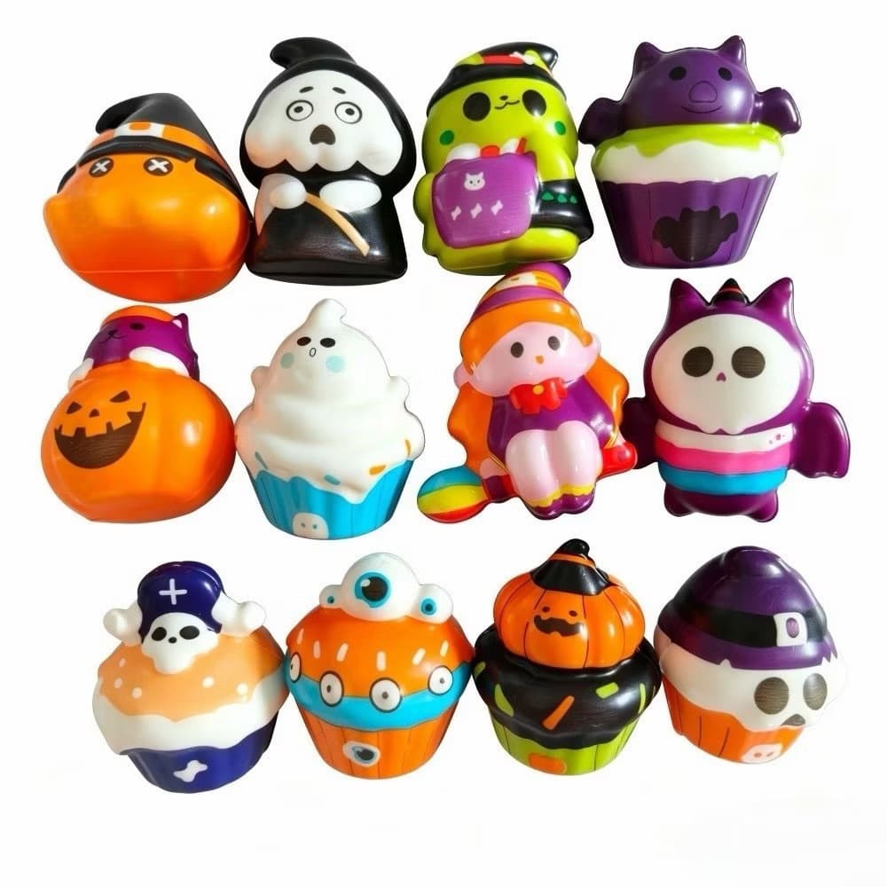 Chaveiro Decorativo Squishy Halloween, Brinquedo Macio para Crianças e Adultos
