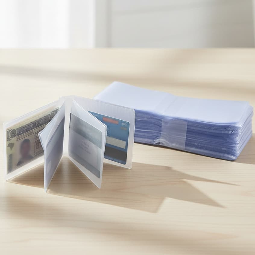 Refil Miolo Plastico P/ Carteira 21cmx7cm 100 Un ou Fracionado Com 4 Divisória Tamanho Medio