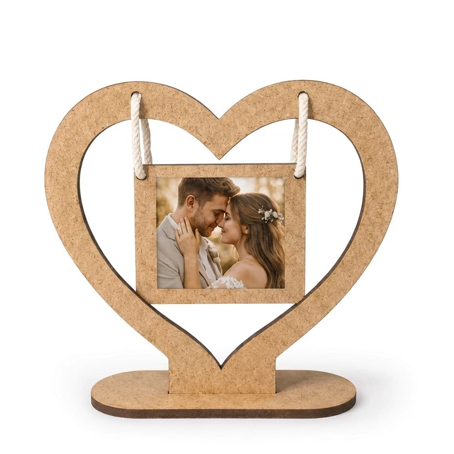 Kit Porta Retrato em MDF Cru Foto Família Lembrança Casamento Presente Decoração