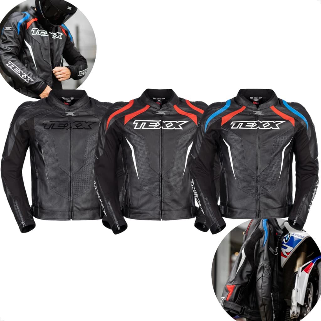 Jaqueta Motociclista Couro Texx Sniper V3 Proteção CE Cupim Forro Térmico Ziper YKK