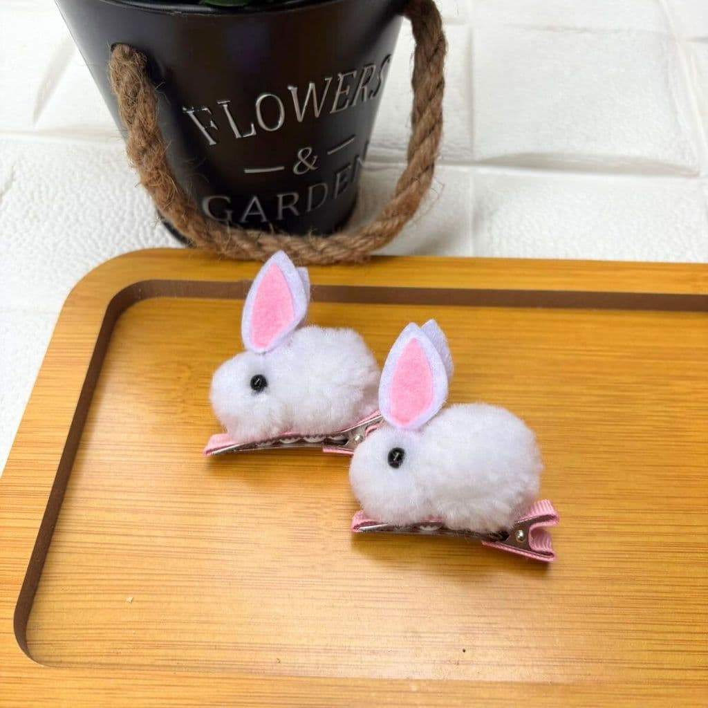 Laços de Cabelo Infantil Coelho da Páscoa Presilha Luxo