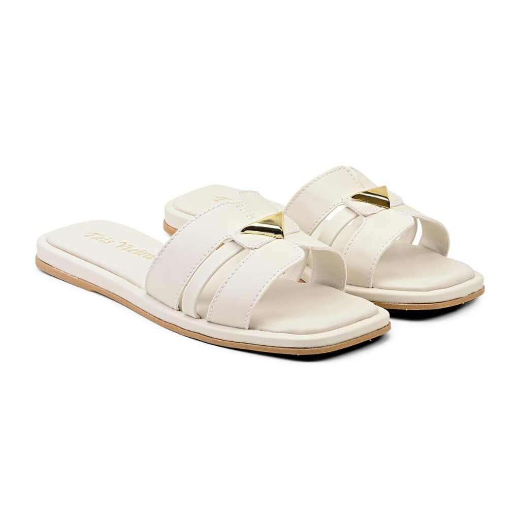 Sandália Feminina Flat Rasteira H Moda Rasteirinha Verão Dia a Dia Tais Original