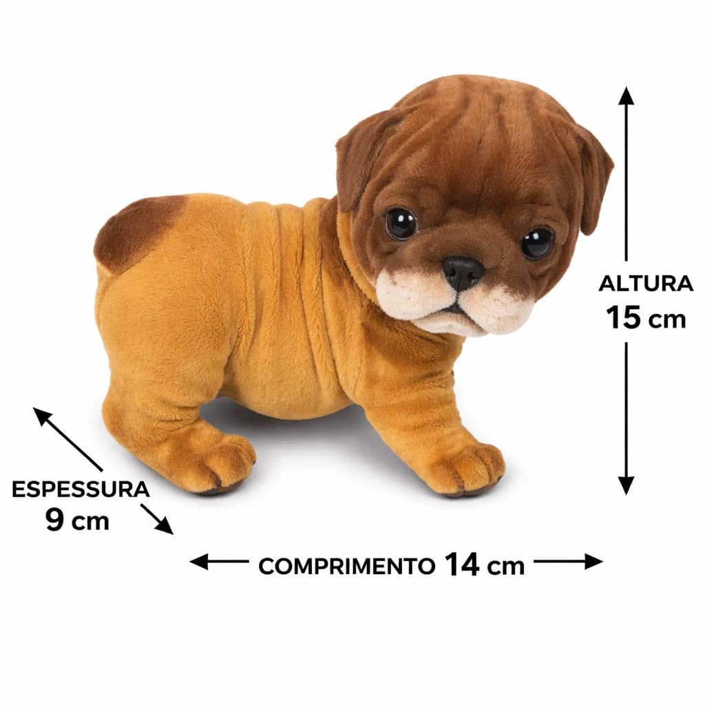 Escultura Cachorrinho em Gesso Flocado Decorativo 15cm Presente