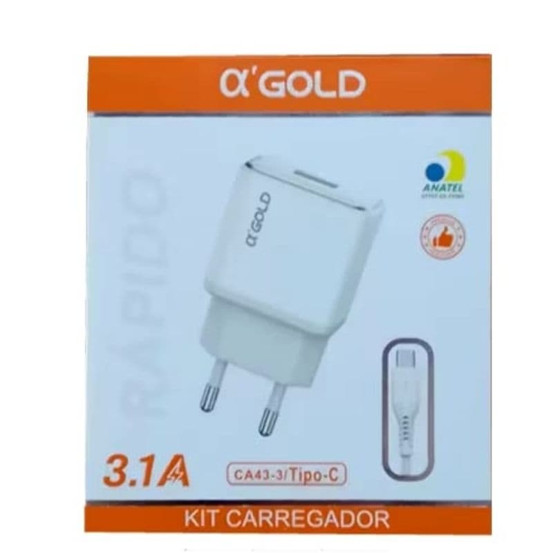 Carregador Completo Tipo C - Carregamento Rápido 3.1A