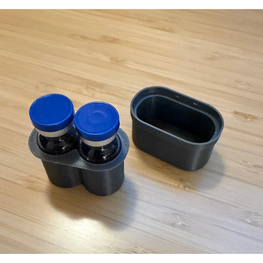 Organizador de Geladeira Porta Ampola com Tampa para 2 Frascos de 3ml