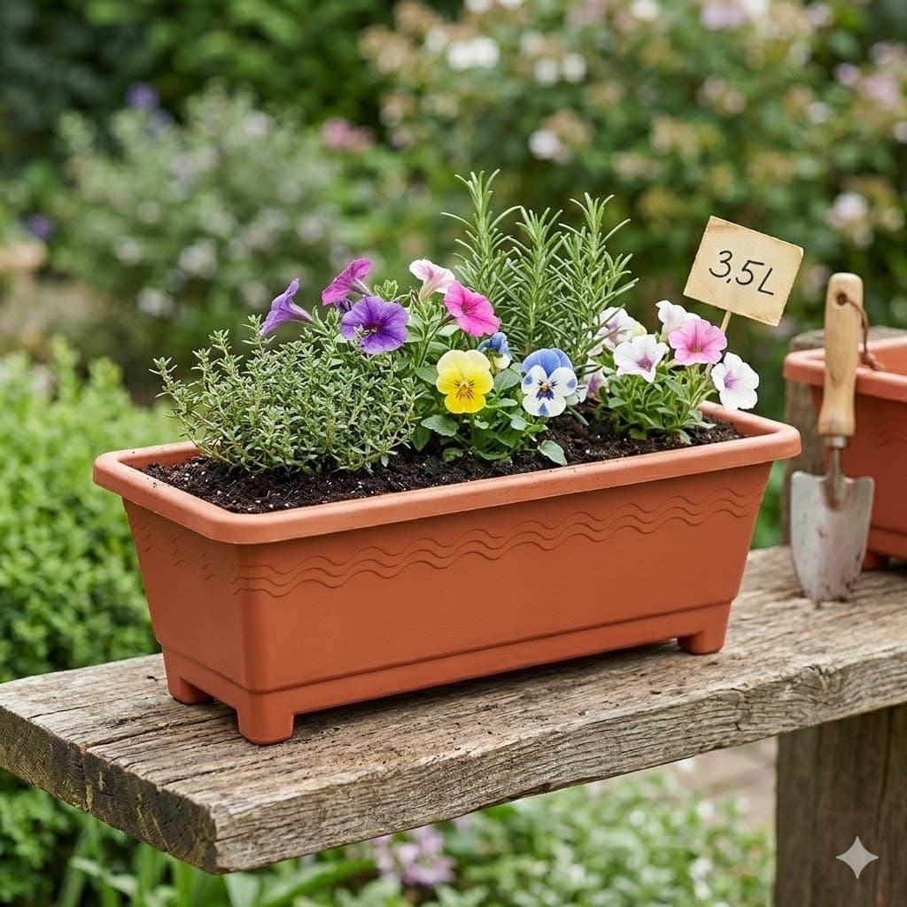 Conjunto 2 Vasos 3,5 Litros De Plantas E Flores Para Jardim