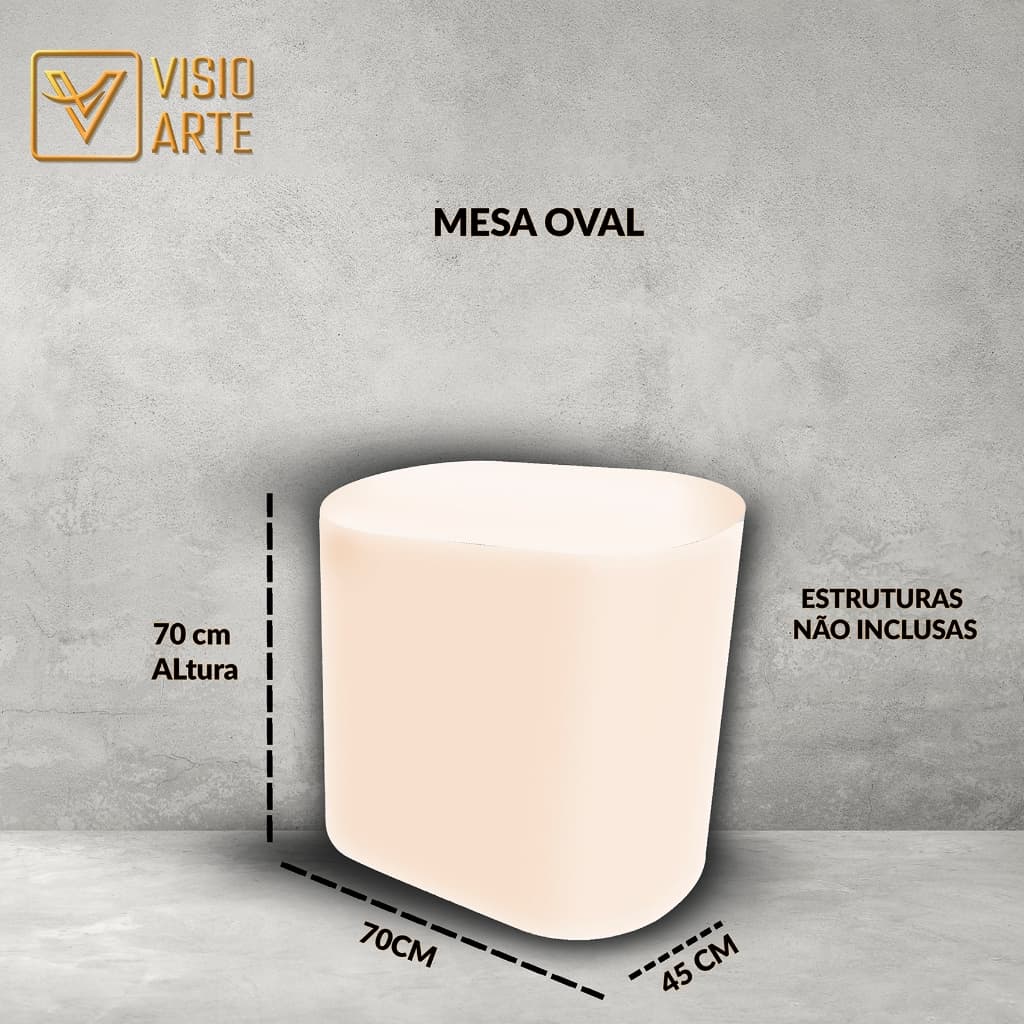 Capa de Mesa oval CORES VARIADAS em tecido  70x45