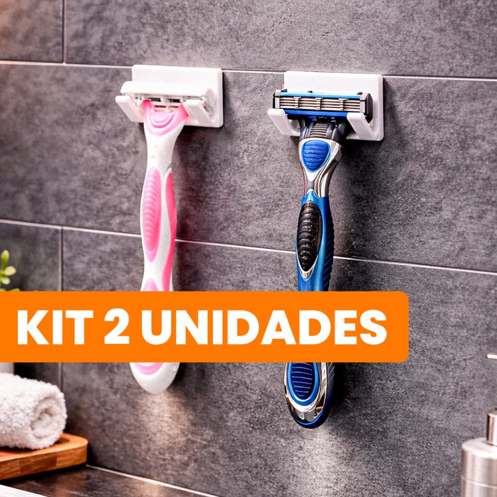 KIT 2 Suportes de Gilete para Banheiro – KIT com 2 Unidades + Fita 3M