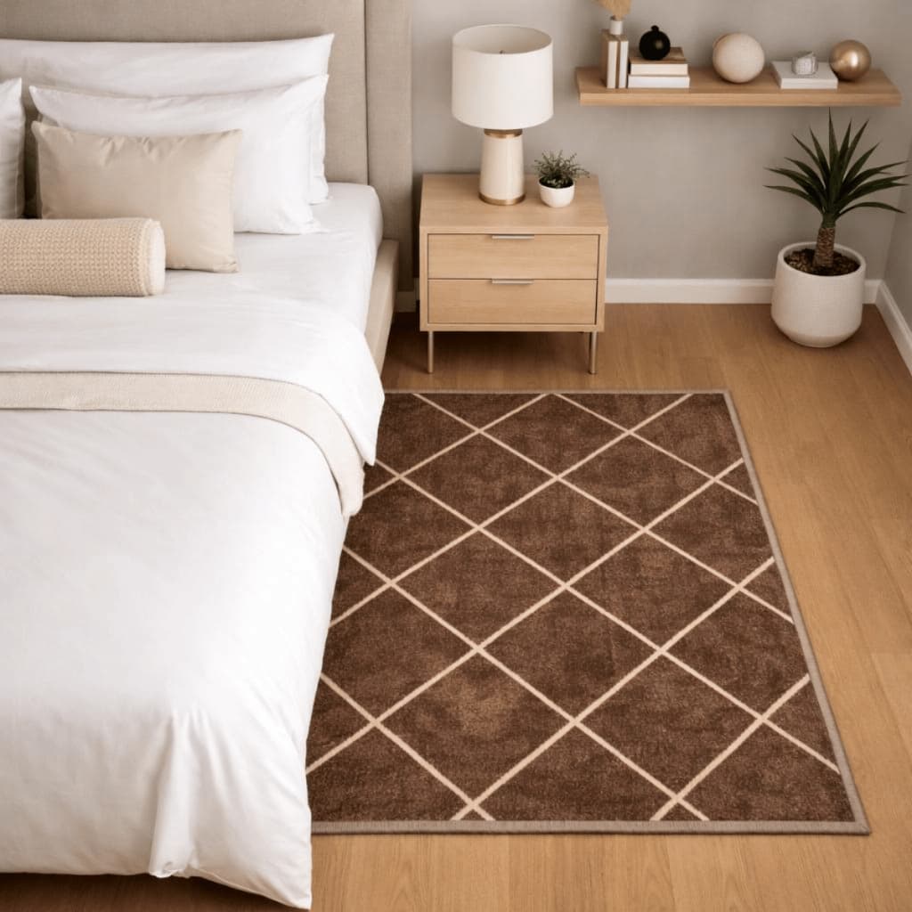 Tapete Beira Cama 60x100 Antiderrapante Moderno Quarto Sala Decorativo Macio Lavável