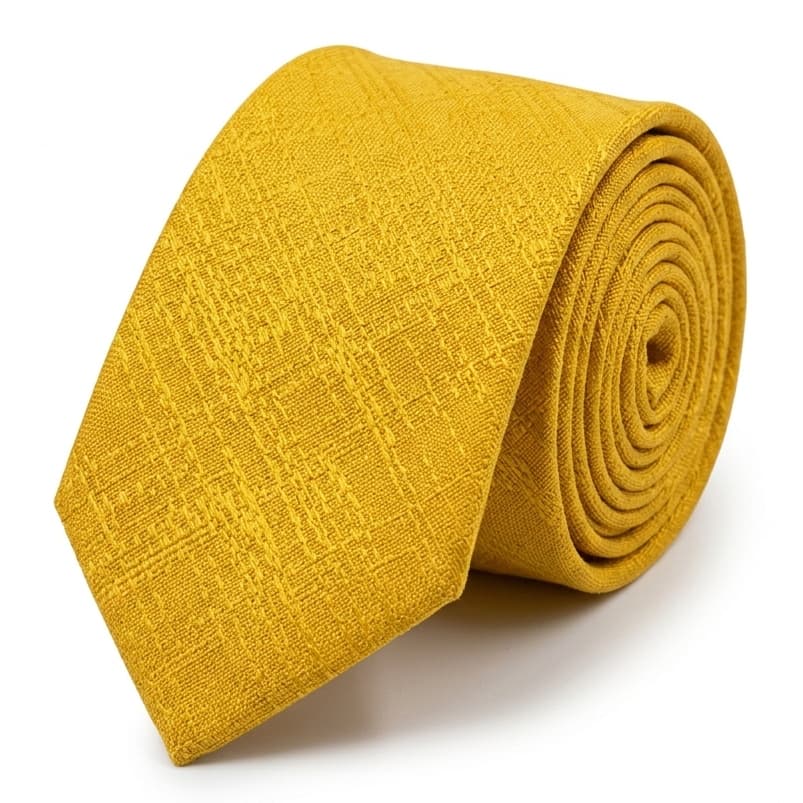 Gravata Masculina Amarelo Claro Luxo Trabalhada Social Noivo, Padrinho