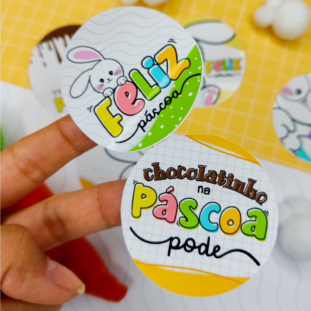 Adesivos 3cm Redondo Personalizado para Páscoa