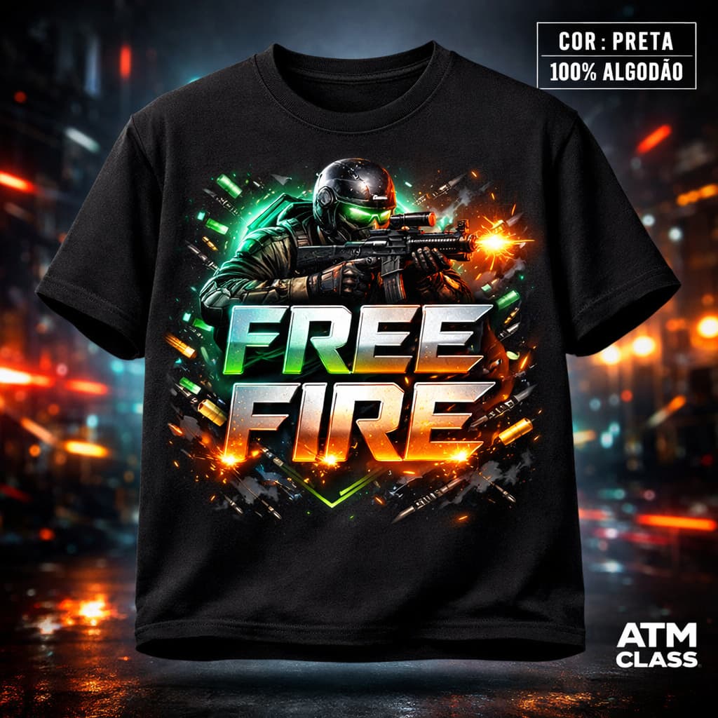 Camiseta gamer free fire linha exclusiva premium de altissima qualidade estampa incrivel envio ultra rapido