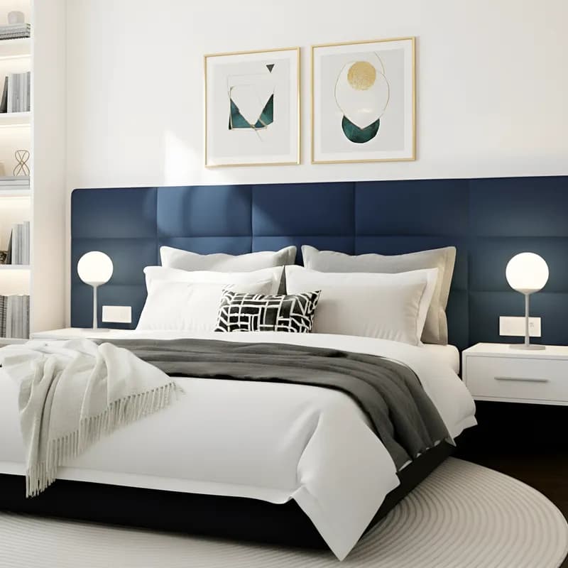 Cabeceira Estofada Modular Kit 12 Peças Cama King Size 45x20cm - Envio Imediato