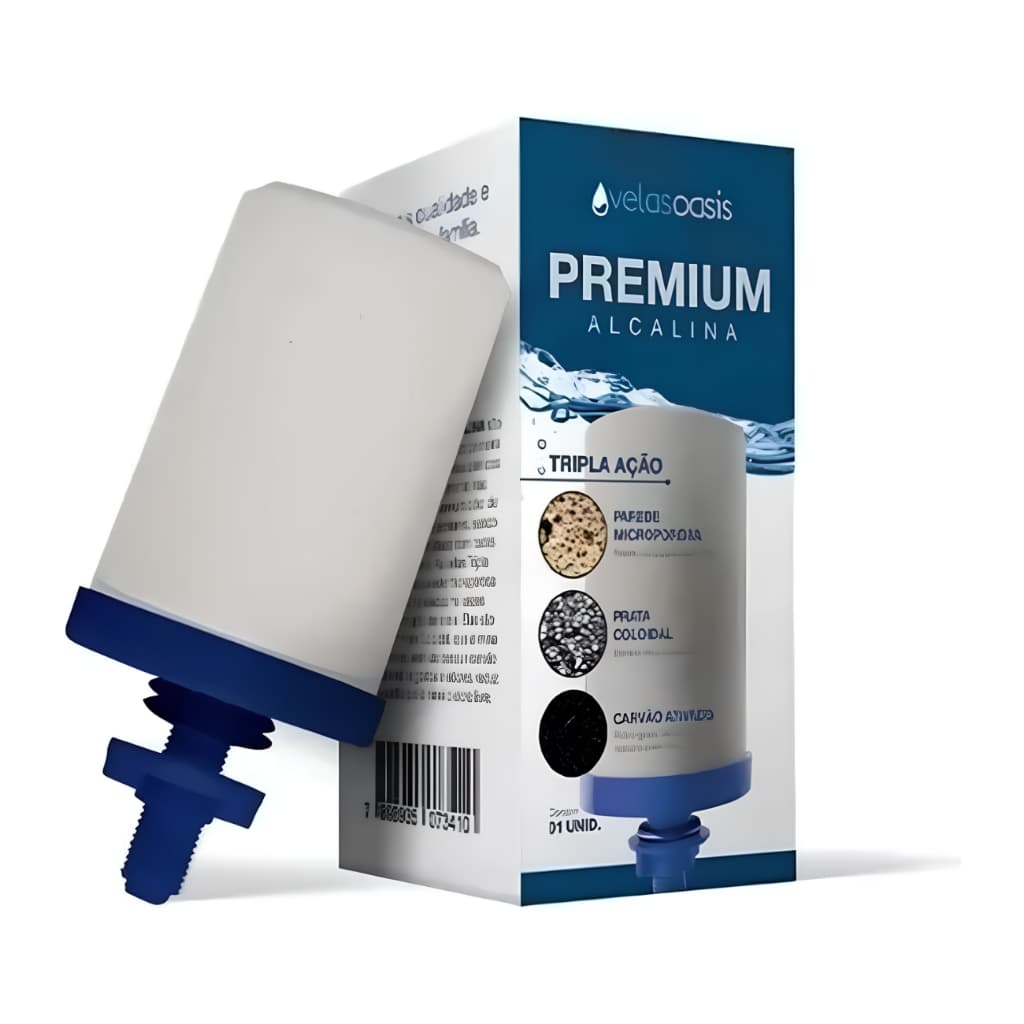 Kit 12 Vela Tripla Ação Alcalina, Carvão Ativado e Prata Coloidal Compatível em Todos Filtro De Barro Promoção