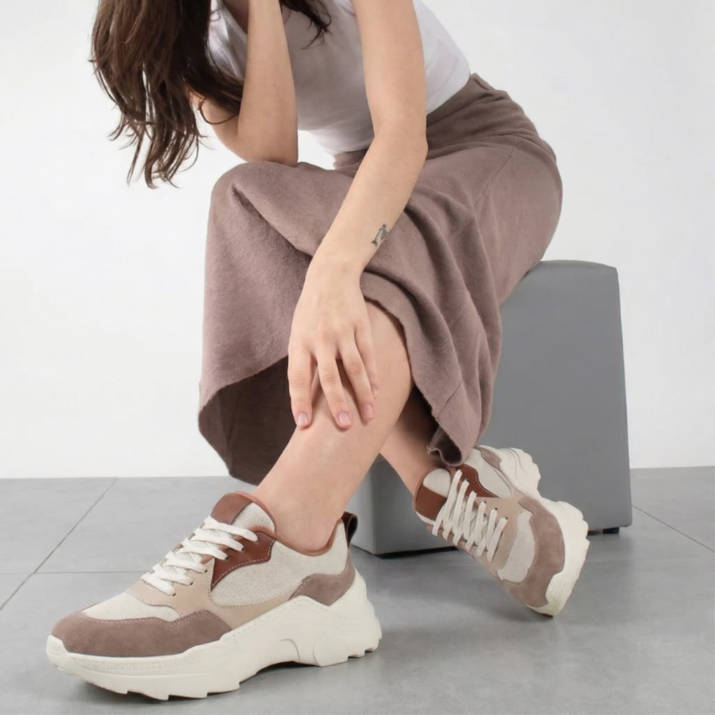 Tênis Feminino Estiloso Plataforma Alta Look Moderno e Confortável