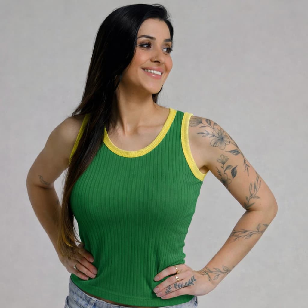 Regata Canelada tendencia Cores do Brasil