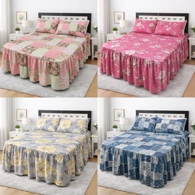 Kit 3 Colcha Casal Padrão Matelada 2,45x2,50m p/ Cama Box