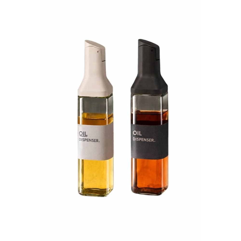 Porta Azeite de Vidro 500ml Quadrado Com Bico Dosador Galheteiro Para Vinagre e Molhos