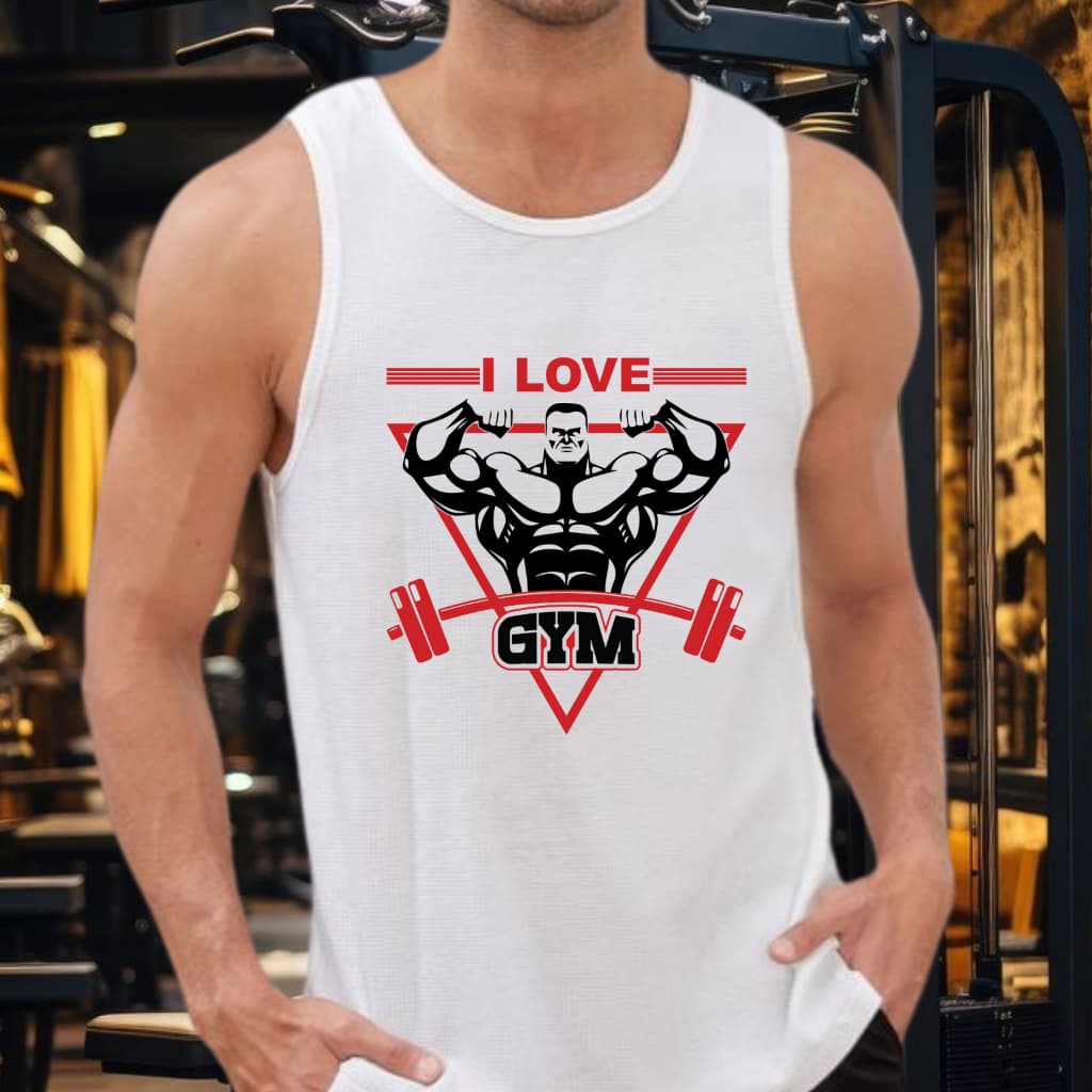 Regata Masculina Academia Fitness Treino Leve Respirável Confortável