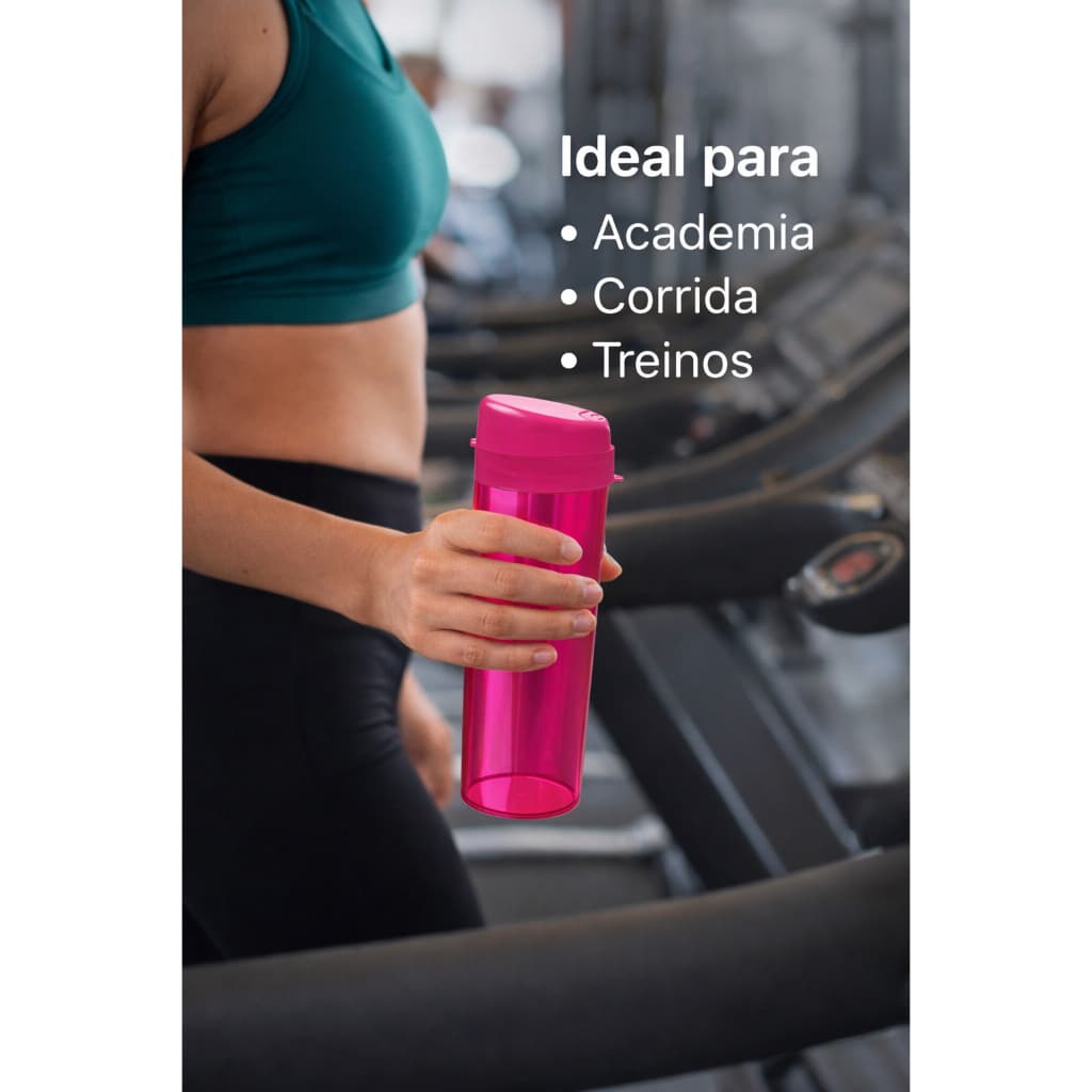 Garrafa Plástica 500ml com Tampa | Academia, Eventos, Brindes Corporativos - 50 uni