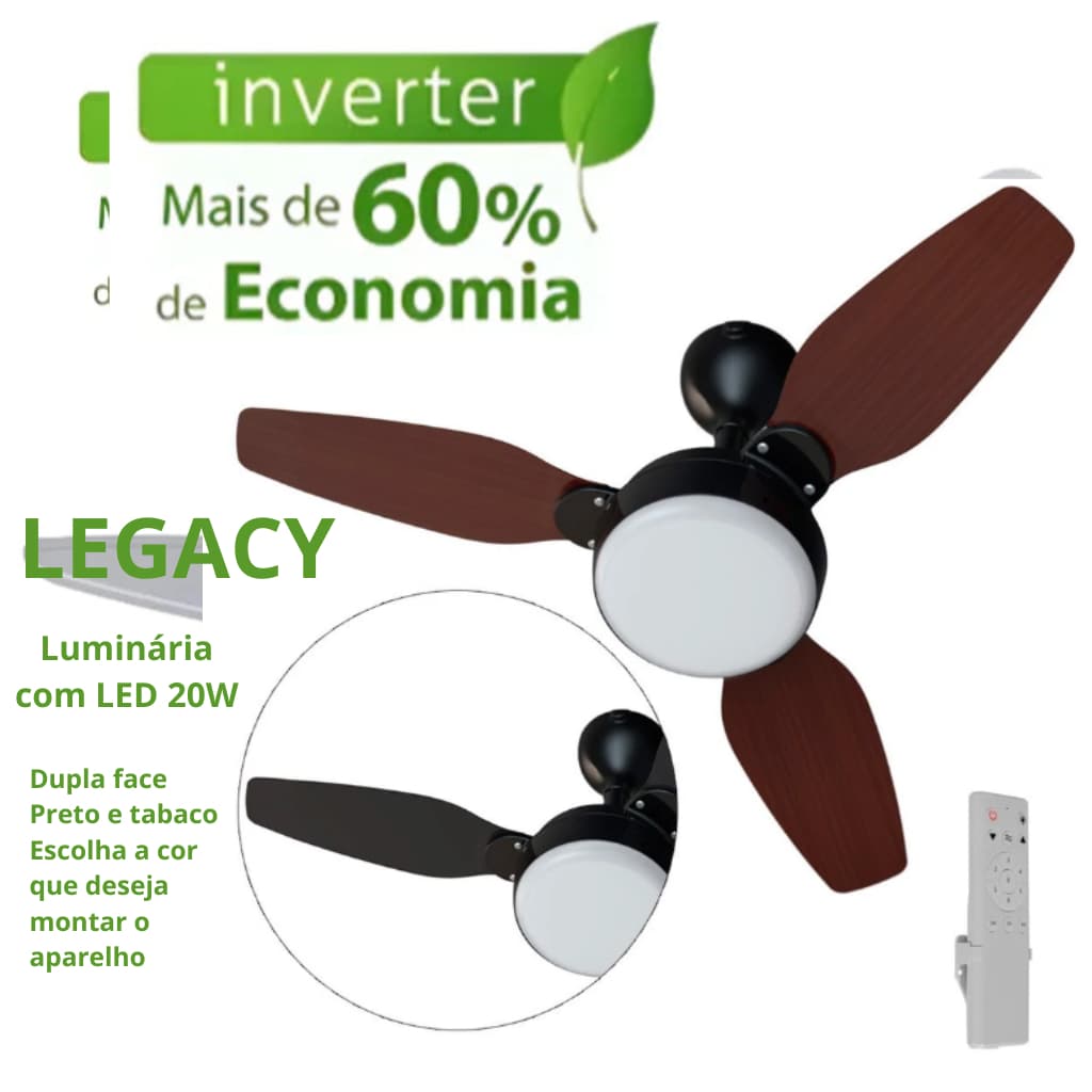 Ventilador de Teto Legacy Ventisol – Dupla Face | Motor Inverter | Economia e Potência