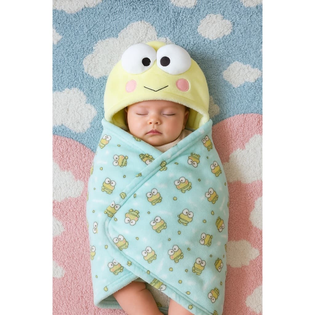 Manta Com Capuz Sapinho Keroppi 75x90 Cm Sapinho Keroppi Verde-claro