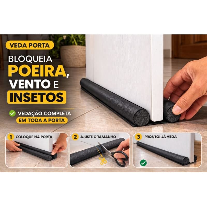 Veda Porta Rolinho Impermeável Sem Costura 80cm ou 90cm  Anti Poeira Insetos escorpião barata Vento Agua de chuva
