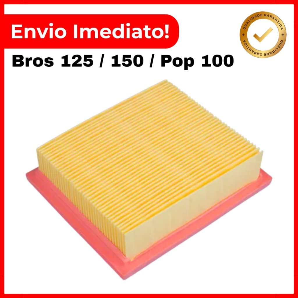 Filtro de Ar Bros 125 150 2003 Pop 100 2007 2008 2009 2010 2011 2012 Mod Original - Filtran
