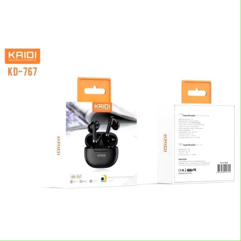Fone Bluetooth 5.4 Kaidi KD-767 ORIGINAL TWS +6h Bateria Microfone