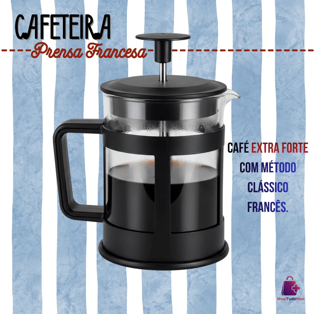 Prensa Francesa Cafeteira 300ml Capacidade Compacta Cafe Leite Cha