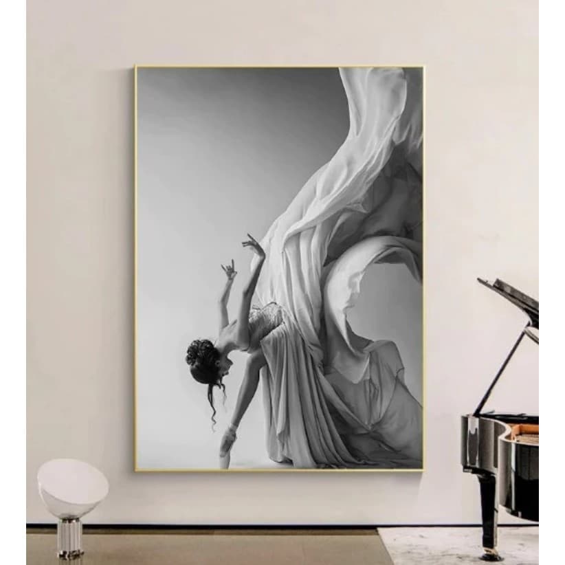 Quadro Decorativo Moderno Parede | Decoração Sala e Quarto Arte Moderna Bailarina Branca
