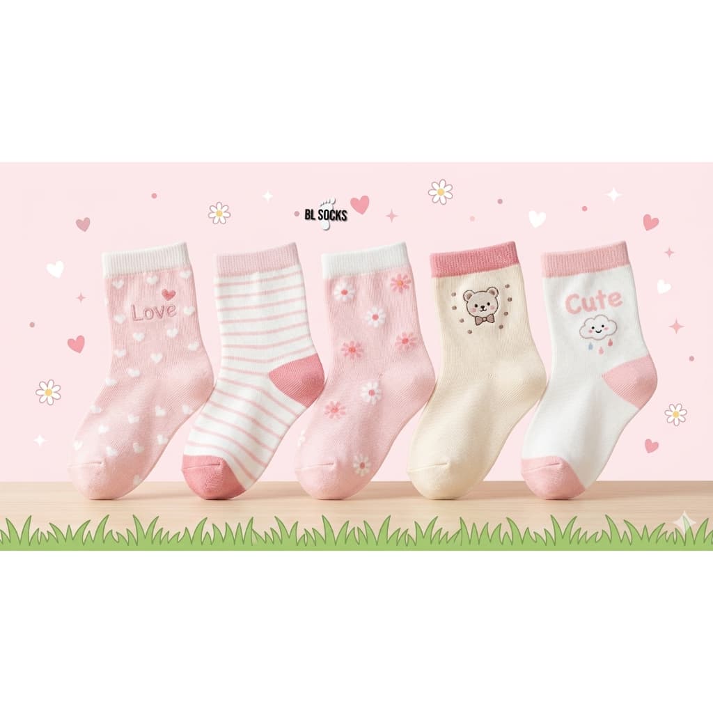 Kit 24 Pares de Meias Infantil Feminina Bebê Menina Estampadas Conforto Crianças 2 A 10 Anos