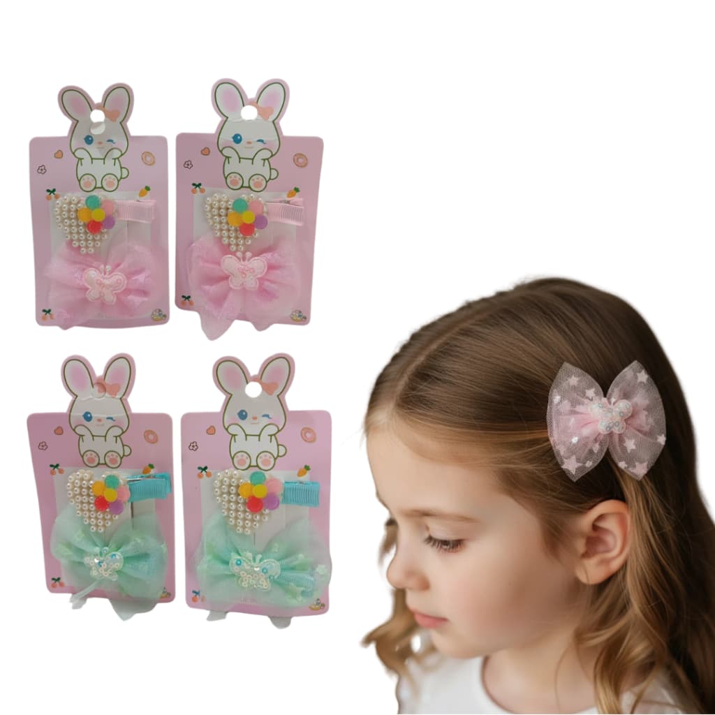 Kit 2 Presilhas de Cabelo Infantil Tic Tac Bico de pato De Flor Ti c Tac