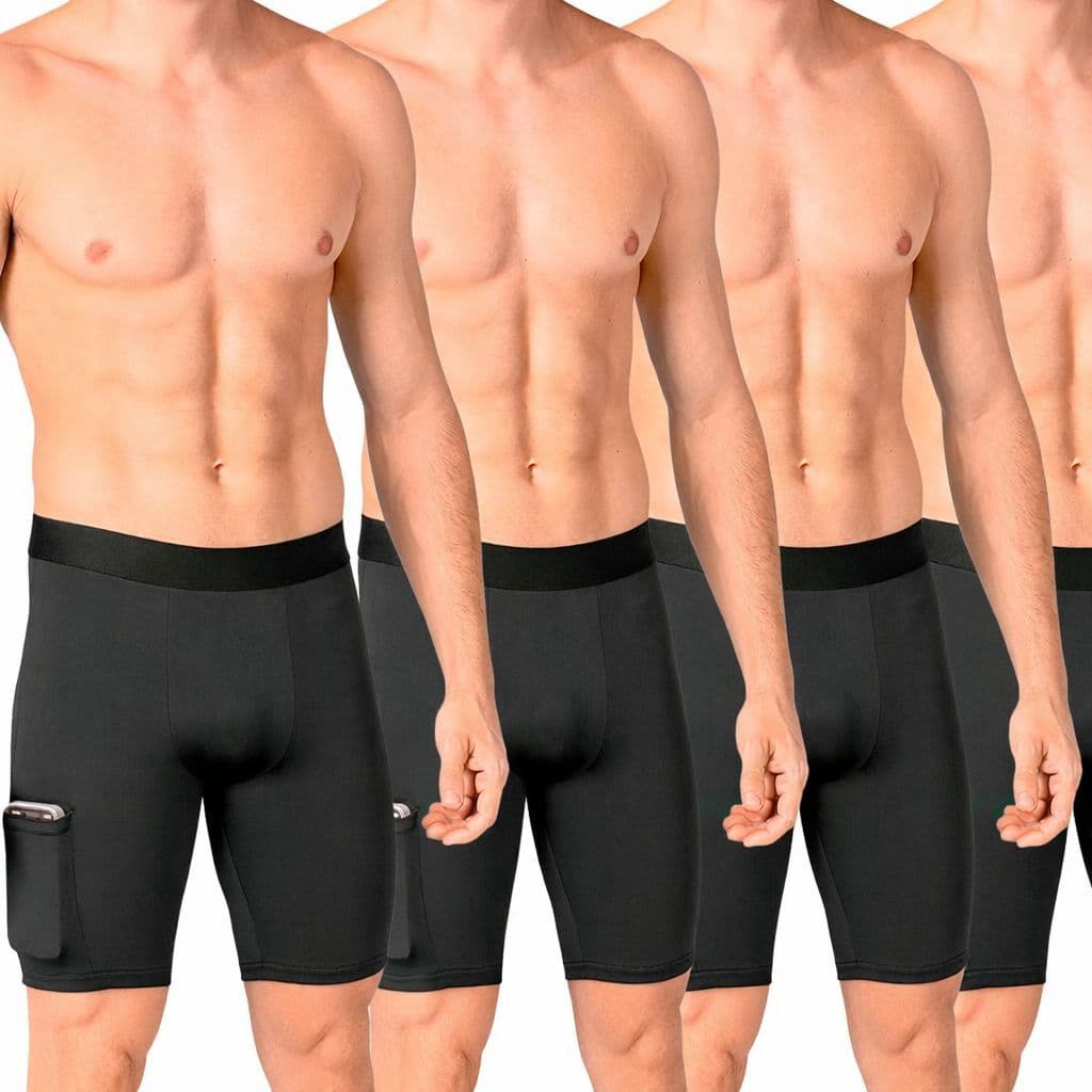 Kit 4 Bermuda Short Ciclista Corrida Térmico Masculina com Proteção UV para Atividades ao Ar Livre Treino Academia Fit