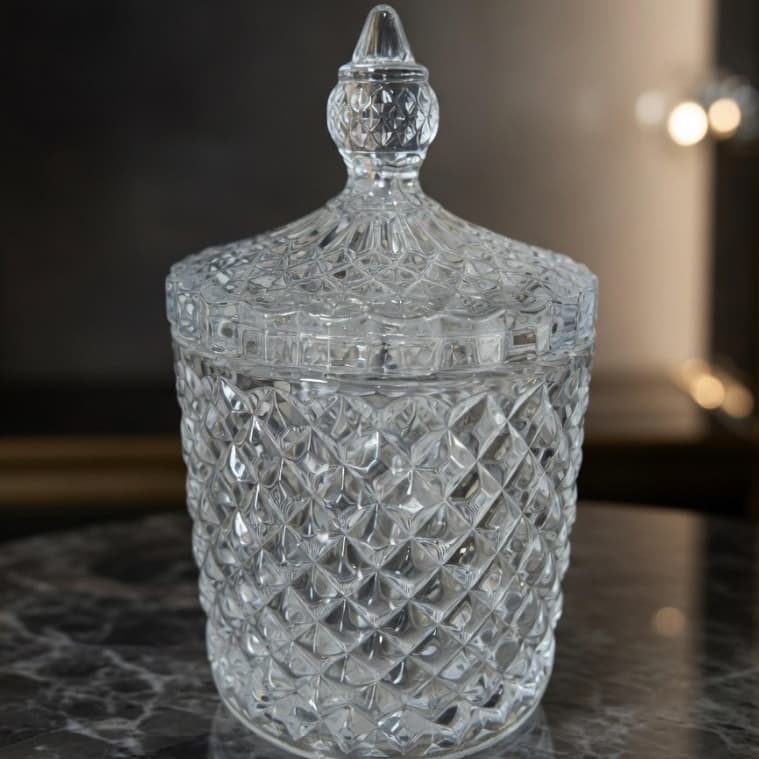 Potiche Bomboniere de Vidro com Tampa | Porta Doces, Balas e Chocolate - Pote Decoração Elegante 300 ml