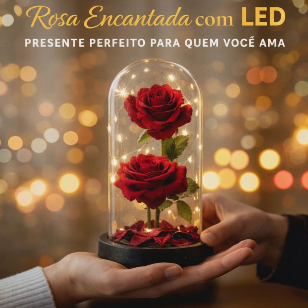 A Rosa Encantada Luminária LED  Encanto da Magia Inspirada A Bela e A Fera e no O Pequeno Príncipe