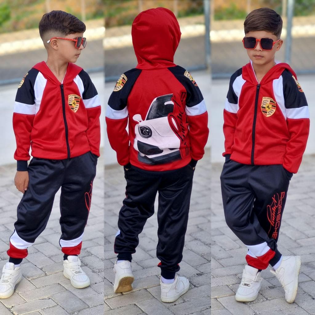 Kit Conjunto Infantil Masculino Inverno Peluciado Casaco com Capuz e Calça Chimpa 2 Peças