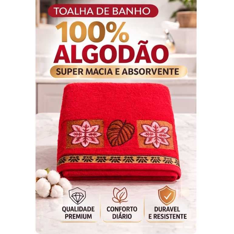 KIT 2 TOALHA DE BANHO 100% ALGODÃO – SUPER MACIA E ALTA ABSORÇÃO