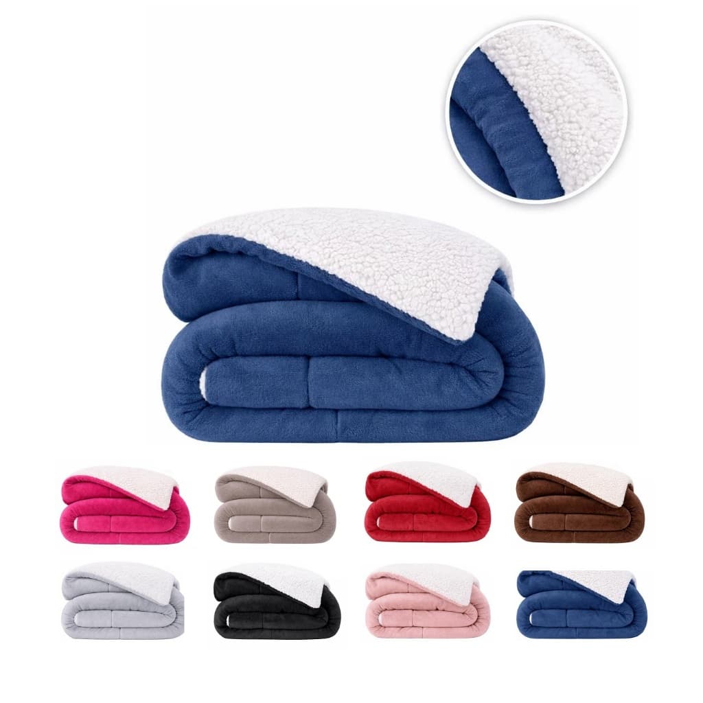 Coberdrom Sherpa Plush Dupla Face Cobertor Manta Inverno Super Quentinho Macio Casal Queen Solteiro