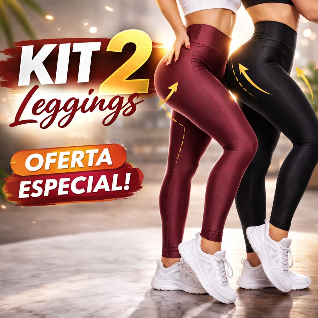 Kit 2 Leggings Suplex Premium Leg Acadêmia Suplex Grosso Leg academia