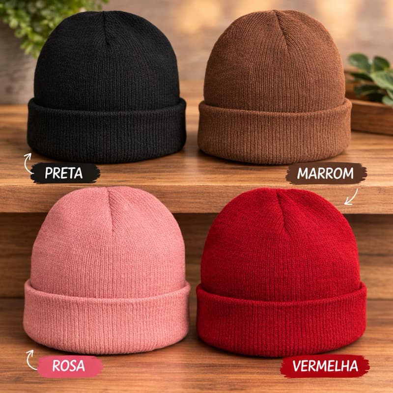 Touca Gorro Adulto Básica De Lã