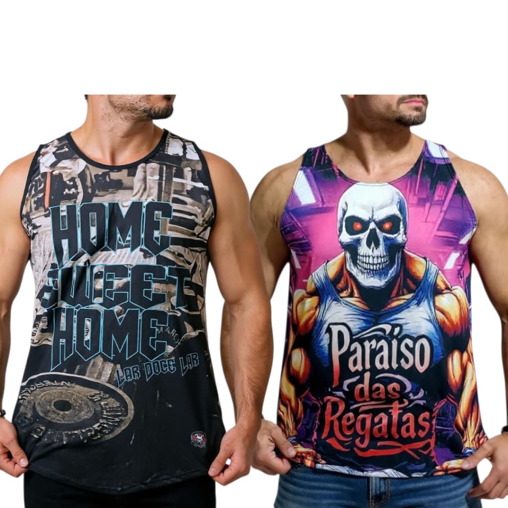 Kit 2 Regatas Masculina Dry Fit Academia Treino Fitness
