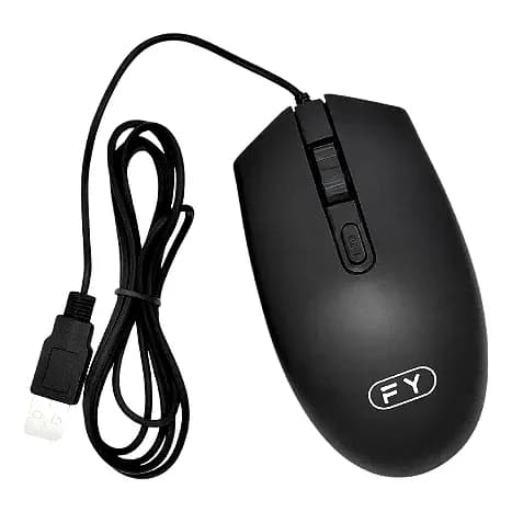 Mouse Óptico 1000 Dpi Cabo Usb 1.2m Preto FY-679