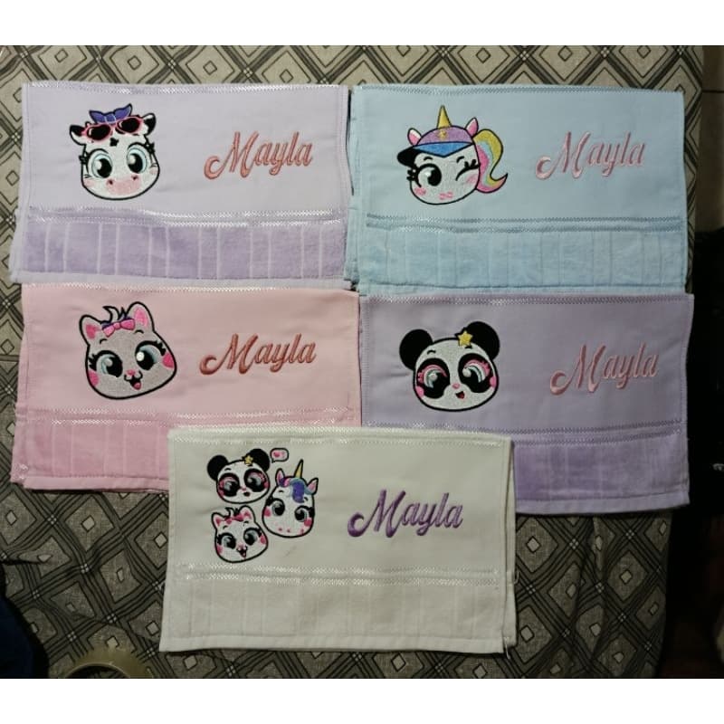 Kit 5 Toalhinhas Lavabo Personalizada Bordada 30x45cm Puket todos os personagens