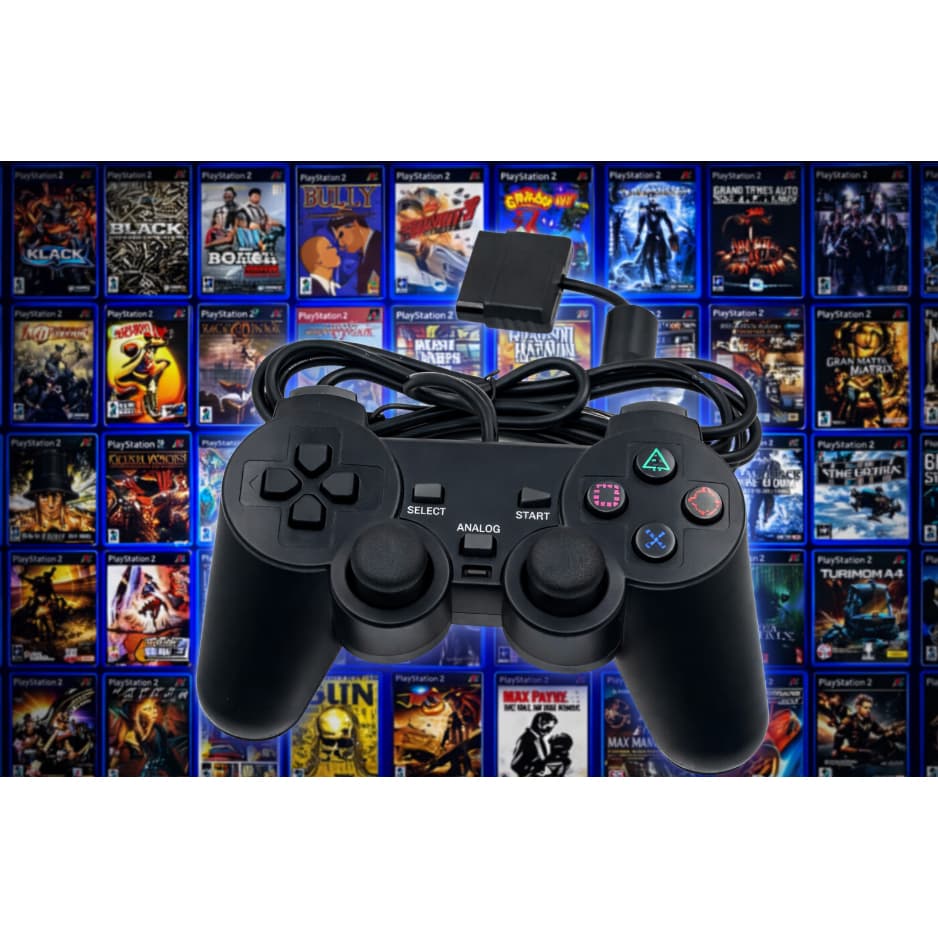 Controle Compatível Com Ps2 Com Fio Analógico Plug And Play