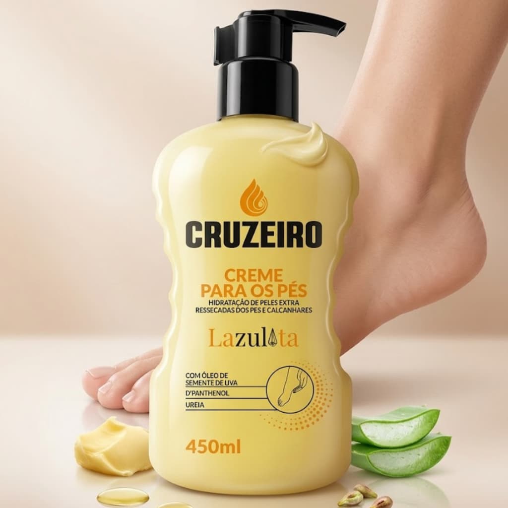 Creme Para os Pés Cruzeiro 450Gr - Hidratação Profunda e Cuidado Pes Ressecados Alto Rendimento