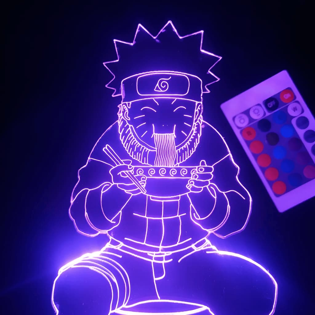 Luminária De Mesa LED Figura Boneco Naruto Mangá Desenho Infantil Fantasia Nerd Abajur 3d Namorado